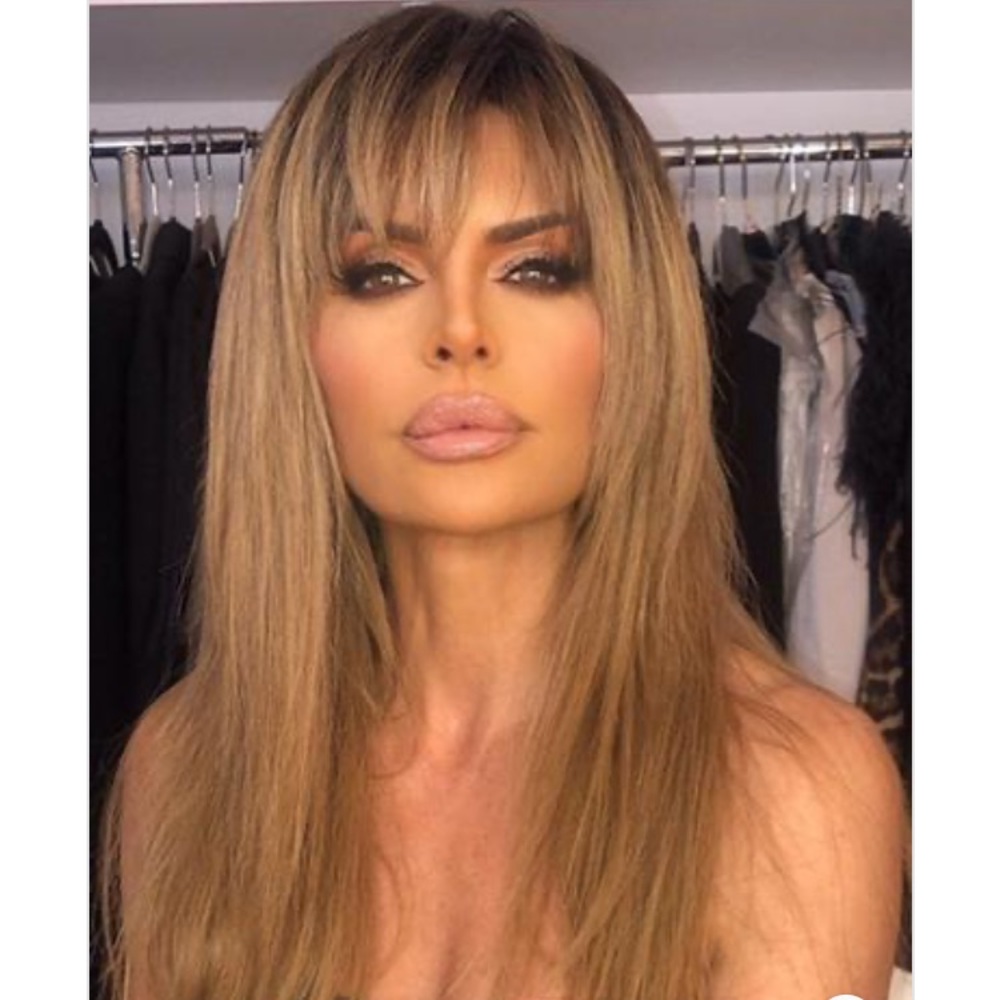 Long Straight Wig with Soft Fringe in Honey Blonde